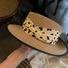 Sombrero de Paja Hepburn de Estilo Francés con Copa Plana para Mujer, Sombrero de Playa, Sombrero de Sol de Moda, Sombrero de Paja con Protección Solar para Mujer, Verano