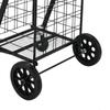 Carrinho de Compras Universal Giratório Dobrável Ferro Doméstico Portátil Cesto Duplo Carrinho de Compras Supermercado Grande Capacidade Atacado