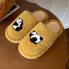 Chinelos de algodão de panda para homens, novo modelo inverno 2026, cartoon para casa antiderrapante sola grossa pelúcia quentes chinelos de casa