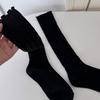 Calcetines Ioulor Nuevos de Estilo Japonés Calados Estilo Ballet con Volantes de Media Pantorrilla, Doble Aguja Doble Capa Dulces Absorbentes de Sudor Holgados