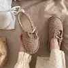 Zapatos de algodón para confinamiento posparto de primavera y verano para mujeres embarazadas, Lazo retro divertido, Suelas blandas para exteriores, Estilo cómodo y casual