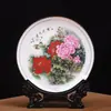 Plato decorativo de cerámica de Jingdezhen, porcelana ósea pintada en oro, plato conmemorativo, plato de exhibición de gran tamaño, regalo hecho a mano, adorno de cerámica