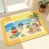 Tapete de Chão de Terra de Diatomáceas Série Desenho Animado Fofo Shin-Chan para Entrada de Banheiro, Tapete Absorvente de Água Secagem Rápida para Hall de Entrada