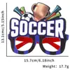 Gafas de Fútbol de la Copa Europea, América, Canadá y México para Aficionados para Animar y Apoyar, Accesorios Decorativos para Fotos, Monturas de Gafas con Letras del Mundial