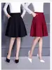 2025 Nuevo Estilo Otoño Para Salir Talla Grande Cintura Alta Ajustada Versátil Falda Falda Línea A Danza Cuadrada Femenina Estilo Coreano Falda Corta