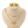 Set de Collar y Pendientes de Corazón de Amor de Acero de Titanio para Mujer, Lujo Ligero, Moda de Alta Gama, Joyería Versátil de Cadena para Clavícula, Artículo Popular Transfronterizo