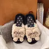 Pantuflas de Felpa para Mujer Otoño e Invierno sin Cordones con Lazo, Cómodas Pantuflas de Casa Estilo Coreano 2026