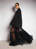 Moda Falda Larga Negra de Encaje Nicho Transfronteriza Nuevo Estilo Europeo y Americano Retro Harajuku Transparente Larga para Mujer