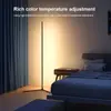 Luz Ambiental para Sala de Estar, Lámpara de Pie Inteligente de Colores, Luz de Fondo para TV en Sala de Juegos, Lámpara de Esquina Bluetooth Sensible al Sonido de 4 Secciones de 1.5m