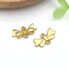 Acessórios para Joias DIY Kit de Materiais para Colar Brincos Pulseira Pingente de Laço Dourado em Aço Inoxidável Estilo Luxo de Nicho
