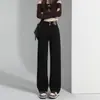 Jeans retos pretos para mulheres outono e inverno forrados com fleece espessados 2023 novo popular cintura alta alongados calças tubinho altas