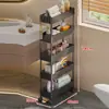 Prateleira de Banheiro Rack de Armazenamento para Espaço Atrás da Porta Prateleira de Armazenamento Ultrafina Prateleira Organizadora Multicamadas para Banheiro Carrinho Pequeno