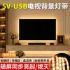 Tira de luz ambiental para pared de fondo de TV de bajo voltaje 5V, LED ultrabrillante autoadhesiva, interfaz USB, tira de luz decorativa interior para computadora