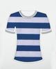 Processamento personalizado liso tecido listrado primavera e verão camiseta respirável confortável tecido listrado micro-elástico malha tecido