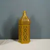 Lámpara con Diseño de Linterna Marroquí Hueca, Adorno de Decoración para el Hogar, Artesanía, Accesorio de Ambiente, Hecha de Hierro, Portavelas Minimalista Moderno