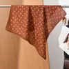 Pañuelo pequeño cuadrado de algodón y lino con estampado de espiga estilo "old money", pañuelo para la cabeza tipo terciopelo sedoso, chal protector solar para el cuello para mujer