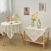 Mantel de encaje retro color hueso estilo ins para mesa de café, mesita de noche de alta gama, lavadora, refrigerador, paño rectangular antipolvo