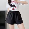 Pantalones Cortos Minimalistas Personalizados con Abertura para Mujer, Verano Delgados Sueltos de Línea A de Cintura Alta Casual Adelgazantes y Rejuvenecedores Pantalones Acampanados de Tres Cuartos