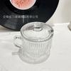 Vaso de avena de vidrio para el desayuno vaso para beber doméstico taza de té taza de café Vaso de leche con tapa cuchara