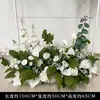Placa de fundo vermelho para casamento palco floral fileira de flores de palco placa KT floral flor amarrada fileira de flores de banquete de casamento flor artificial