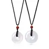 Colgante de Calcedonia Blanca Transparente Natural de Guanyin Collar con Tallado de Ágata de Jade Joyería Regalo Venta al por Mayor Disponible