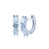 Aço titânio 316L cobre incrustado com diamantes haste reta três brincos de pressão de zircônia 8mm diâmetro interno brincos de pressão design de nicho feminino brincos de pressão de personalidade orelha