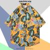Camisa Floral Vintage Estilo Hong Kong Manga Corta Diseño Estilo Hawaiano Tailandés Camisa Holgada para Hombre y Mujer