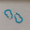 Pendientes Orientales con Forma de Calabaza Fulu Aguja de Plata 925 Esmalte de Alto Brillo Goteo de Aceite Pendientes Elegantes Versátiles y Atmosféricos