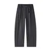 Pantalones Casuales Cortos Holgados Estilo "Old Money" para Hombre Primavera y Otoño Nuevos Sueltos Negros Largos Elásticos Cómodos