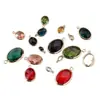 Nuevo Colgante de Joyería de Vidrio Incrustado de Cobre Puro Ovalado Multicolor Serie de Conjuntos Venta al por Mayor Accesorios Versátiles Hechos a Mano DIY