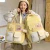 Nueva Mochila Escolar Estilo 2026 para Mujer, Estilo Ins Dopamina Color Sólido Simple Gran Capacidad Juego de Mochila de Dos Piezas para Estudiantes de Primaria y Secundaria