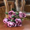 Ramo longo pequena rosa flor artificial rosa europeia estilo retro flor pêndulo flor decorativa arranjo de flores de casamento atacado
