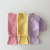 Conjunto de Dos Piezas Sudadera Estilo Coreano Primavera Otoño + Pantalones de Campana para Bebés Niñas Traje Casual Estilo Primavera
