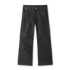 Roupas Masculinas Muqiu Estilo Americano Tendência Streetwear Jeans de Corte A para Homens, Calças de Trabalho Retas Largas Azul