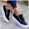 Sapatos casuais de camada única plus size para mulheres Novos sapatos casuais de plataforma com bico redondo europeus e americanos Sapatos casuais de viscose Sapatos de camada única de comércio exterior desejo Amazon