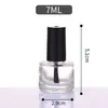 Frascos Transparentes Redondos e Quadrados para Esmalte 5ml 10ml 15ml Frascos de Vidro para Cosméticos com Tampa e Pincel