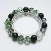 Pulseira Artesanal de Cristal Natural Quartzo Rutilado Verde Branca para Mulheres Pulseira Versátil de Novo Estilo Que Realça a Pele Clara Atacado