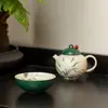 Taza Maestra de Cerámica Roja Antigua con Orquídea Pintada a Mano Estilo Dinastías Tang y Song, Juego de Té Kung Fu, Taza de Cata de Boca Ancha, Taza de Té para Uso Doméstico