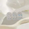 Pendientes Redondos de Circonita Aguja de Plata para Mujer Sencillos Incrustados con Pedrería Pendientes Súper Brillantes para el Cartílago del Oído Pendientes Huazi Venta al por Mayor