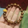 Pulsera de Cuentas de Palo de Rosa con Forma de Manzana, Cuentas de Nudo de Bambú, Pulsera de Círculo Único, Cuentas de Oración Budista de Madera, Pulsera de Estilo Étnico Unisex