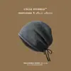 Gorro de punto holgado de lana pura con borde enrollado para otoño e invierno, gorro de punto cálido versátil para mujer, cubre-rostro, turbante, gorro para clima frío con cordón