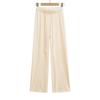 Fs608-25 Verão Novo Estilo Europeu e Americano Estilo Blogger Ins Calça de Cintura com Cordão Preguiçosa de Perna Larga Comprimento Total Calças Casuais