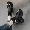 Botines huecos de tacón alto de cuero suave con punta abierta, nuevo estilo verano 2026, botas frescas de plataforma de suela gruesa, sandalias romanas para mujer de exterior
