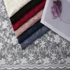 [Encaje Yuchang] nuevo encaje de tela con borde ondulado de rosa Romanti de alta elasticidad y caída tridimensional para mujer francesa