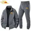 Chaqueta Cardigan Simple de Moda para Hombre Transfronteriza Tallas Grandes Traje Deportivo y de Ocio de Dos Piezas para Primavera y Otoño con Impresión Personalizada