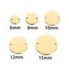 Em Estoque Aço Inoxidável Polido Espelho 6-30mm Interno Duplo Furo Multi-Especificação Pingente de Etiqueta Redonda Lisa, Personalizável com Gravação