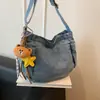 Bolso Cruzado Retro para Mujer 2026 Nuevo Estilo Bolso de Mezclilla Lavada Bolso de Hombro Único Moderno Simple Versátil Bolso Cruzado para Salir