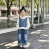 Conjunto de Primavera y Otoño para Niñas 2026 Nuevo Estilo Infantil Elegante Chaleco de Mezclilla Conjunto de Tres Piezas Pequeños Primavera y Otoño Casual Moderno