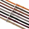 Cinto Feminino de Couro Genuíno Decorativo Simples Versátil com Fivela Prateada para Jeans Camurça Exclusivo Transfronteiriço Novo em Estoque