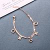 Pulseira de Trevo de Quatro Folhas para Mulheres, Estilo K ins, Simples Estudante Elegante, Pulseira de Aço Titânio da Moda, Pulseira Popular, Design de Nicho